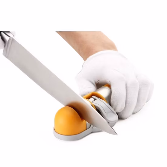 Molinillo de cuchillos de bolsillo con 2 ranuras, afilador de cuchillos de cocina con succión Bl17253